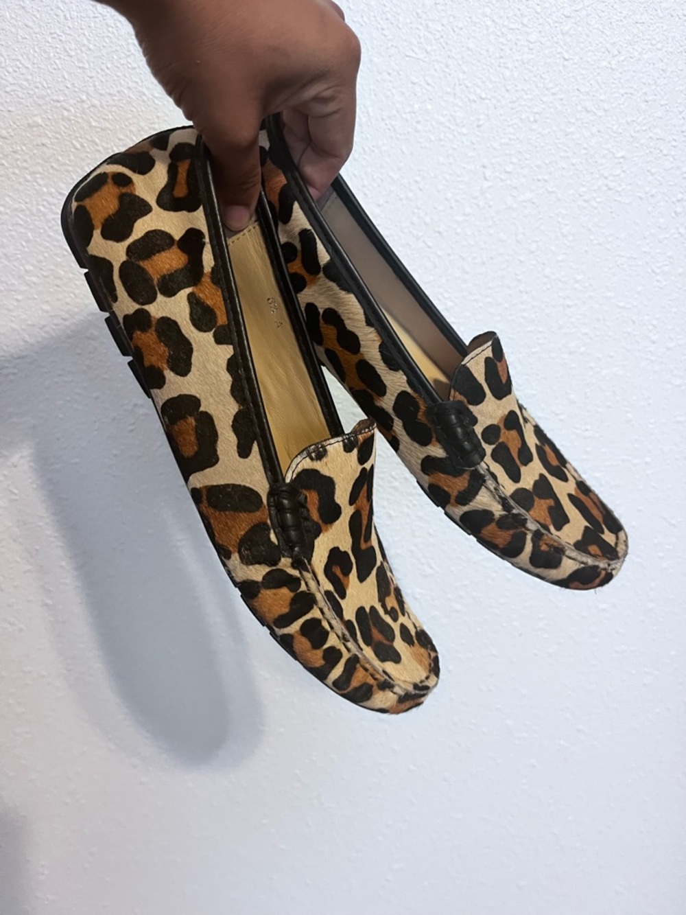 Vaneli Leopard Print Driving Loafers - Tan/Black